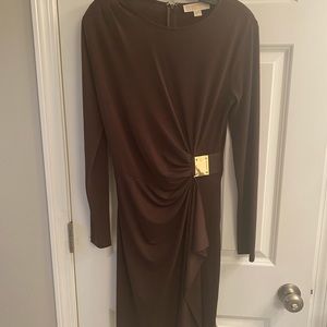 Medium Michael Kors Brown Cinched Dress